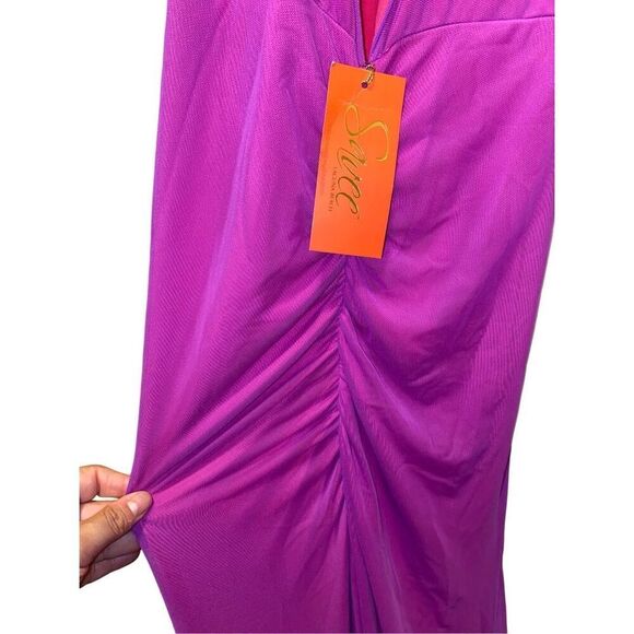 Savee Couture Womens Small Laguna Beach Y2k Halter Maxi Dress Fushia NWT - Picture 6 of 13
